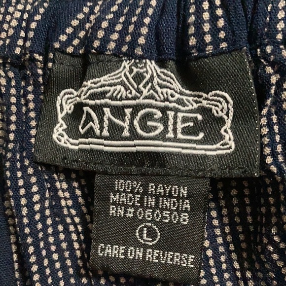 ANGIE Blue Ankle Cropped Flowy Pants Large - Picture 9 of 9